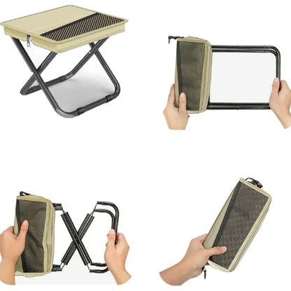 الكرسي المحمول خفيف فالهزة صحيح فالجلسة ويهنيهم من عذاب الوقوف